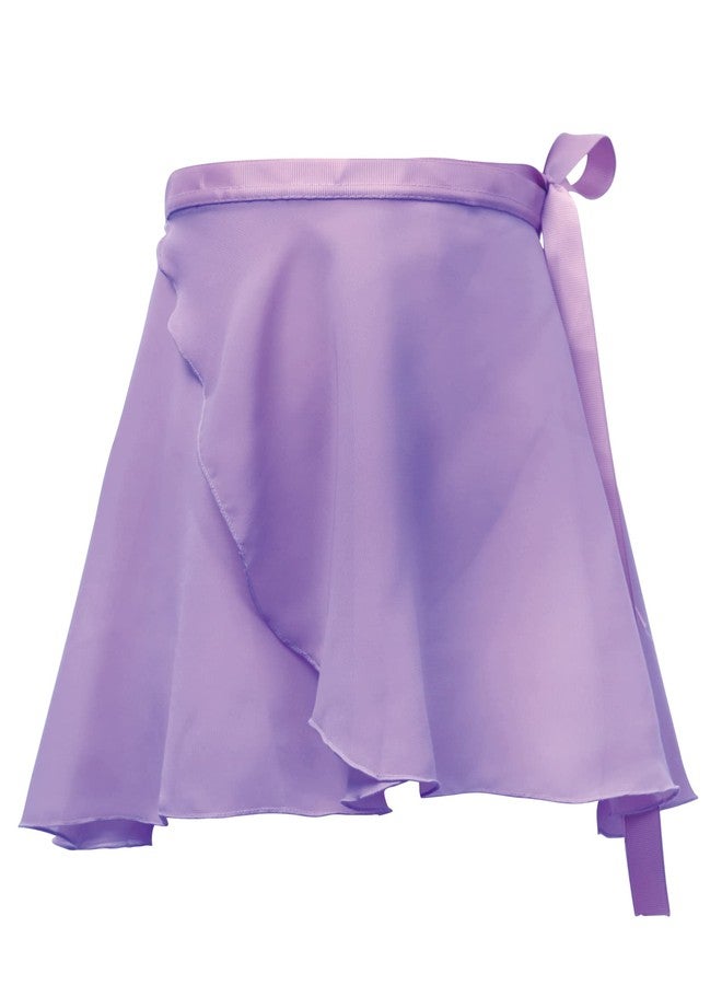 Daydance Light Purple Girls Ballet Wrap Skirts Kids Sheer Chiffon Over Scarf for Dancing Leotards - Image 1